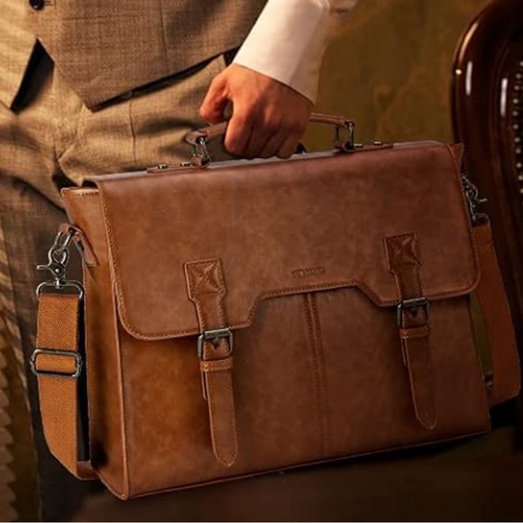 VINTAGE Messenger Bag for Men Coffee Brown, Brown or Black - Picture 15 of 16